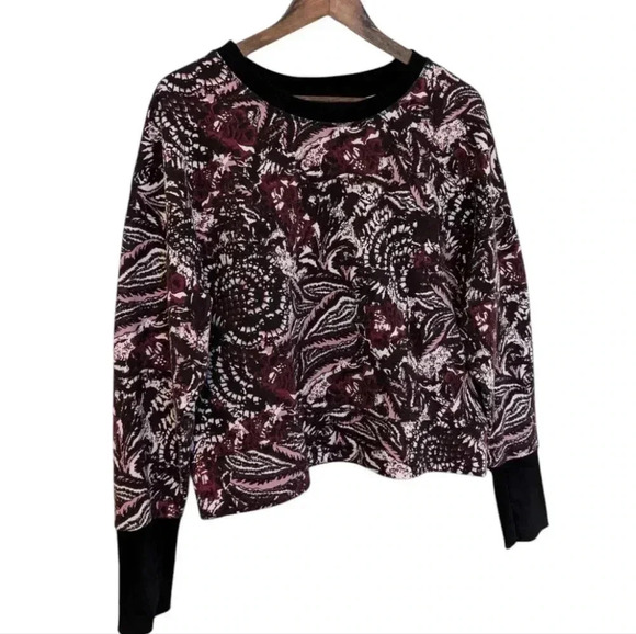 Joie Caleigh Sweater Pullover Paisley Floral Whimsigoth Black Pink Women's Large - Picture 5 of 10